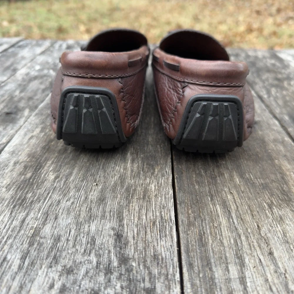 H.S. Trask Brown Leather Casual Boat Shoe Driving Loafer Moccasin Men's‎ 8 EUC